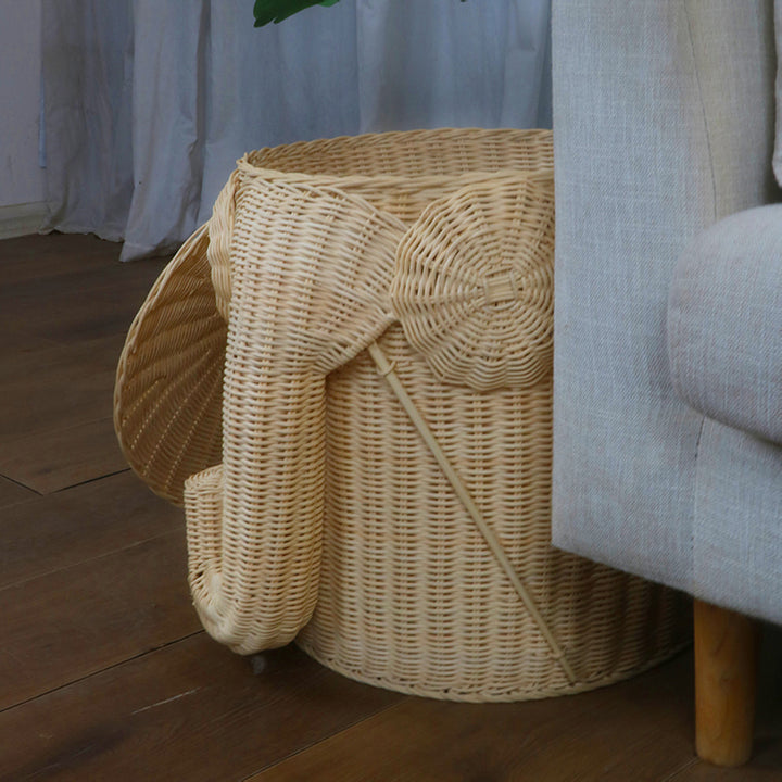 Whimsical Elephant-Themed Woven Storage Bin Bowlift