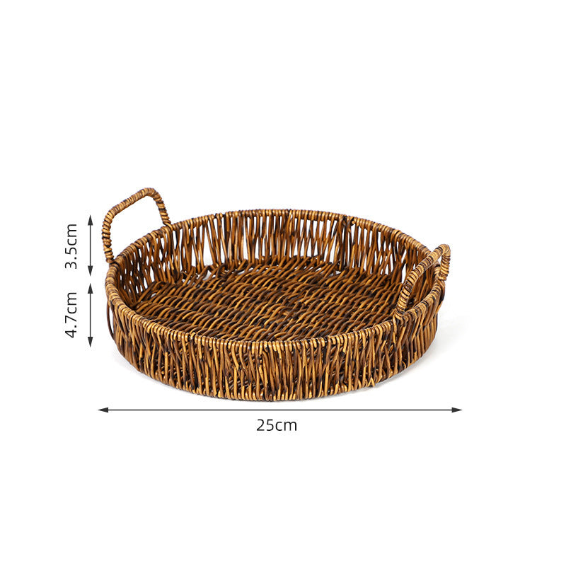 Round Woven Serving Tray Bowlift