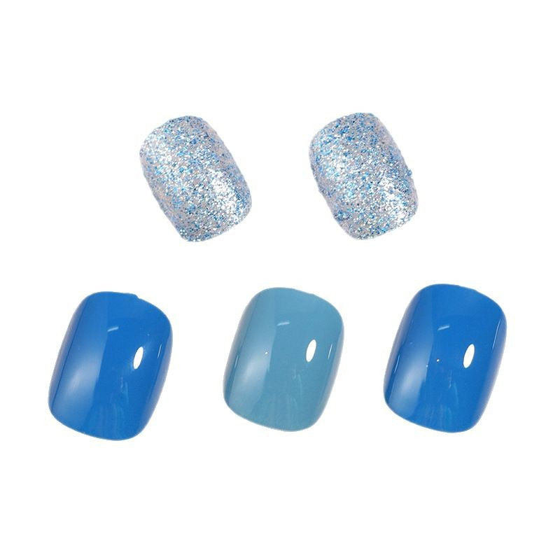 Artistic Press-On Nail Set with Sparkling Glitter Effect Bowlift