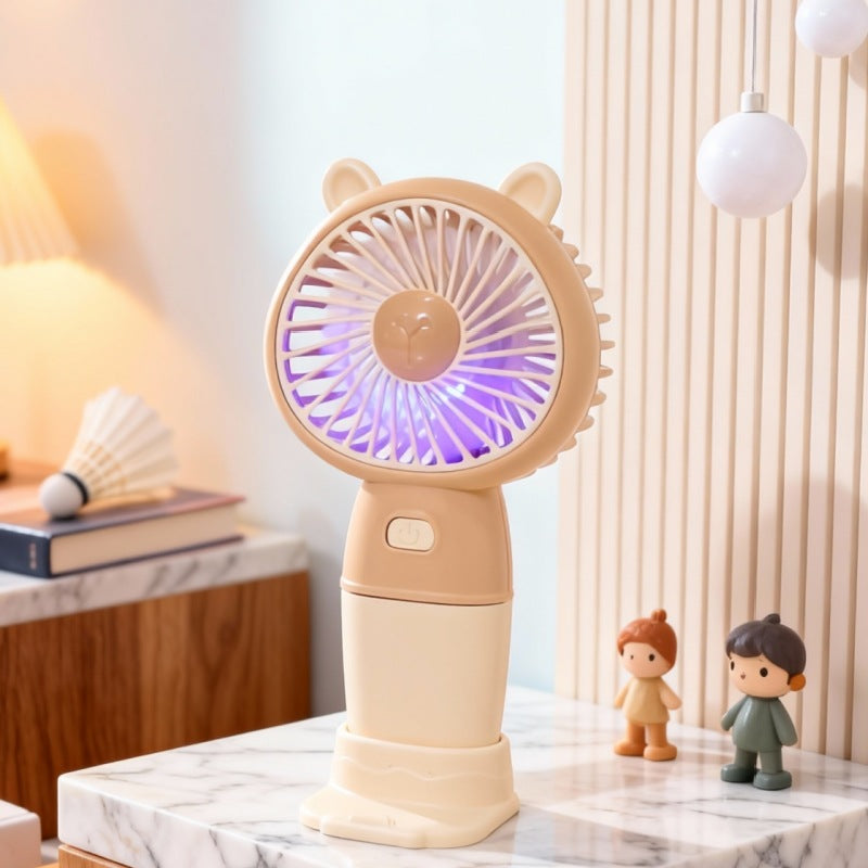 Ladies Portable Handheld Fan with Animal Design Bowlift