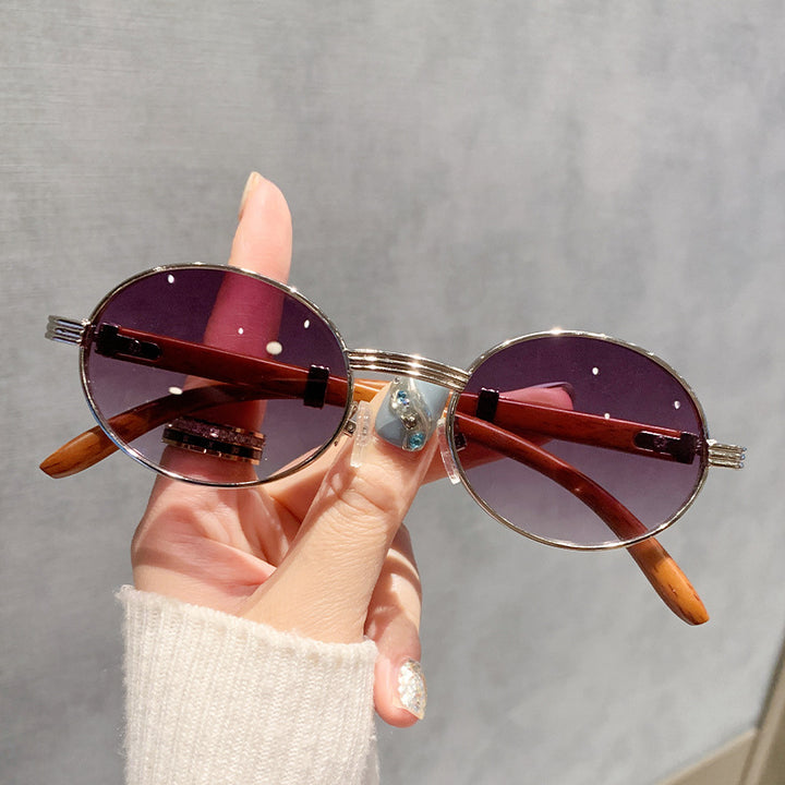 Women's Vintage-Style Sunglasses with Wooden Inner Frame Bowlift