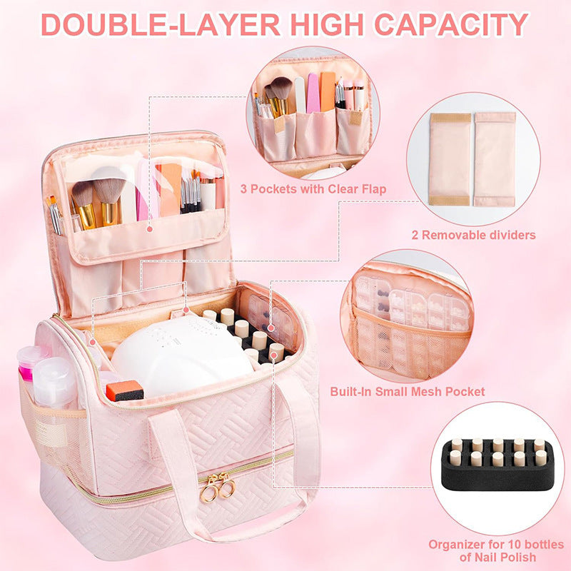 Multifunctional Cosmetic Organizer Bag with Removable Compartments Bowlift