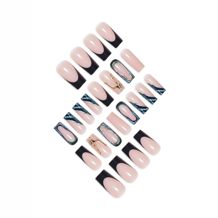 Designer Geometric Press-On Nail Art Bowlift