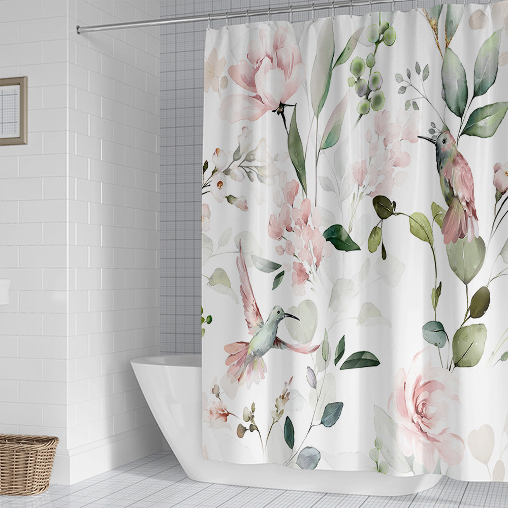 Floral Patterned Shower Curtain Bowlift