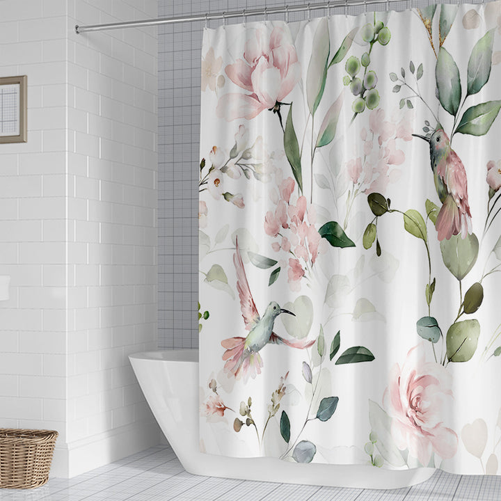 Floral Patterned Shower Curtain Bowlift