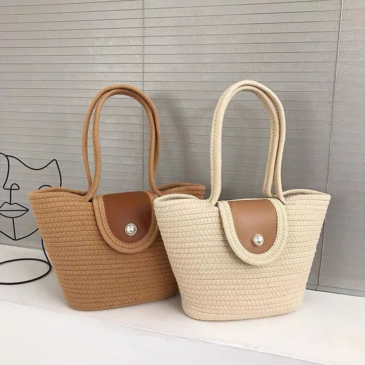 Handbag with Textured Design Bowlift