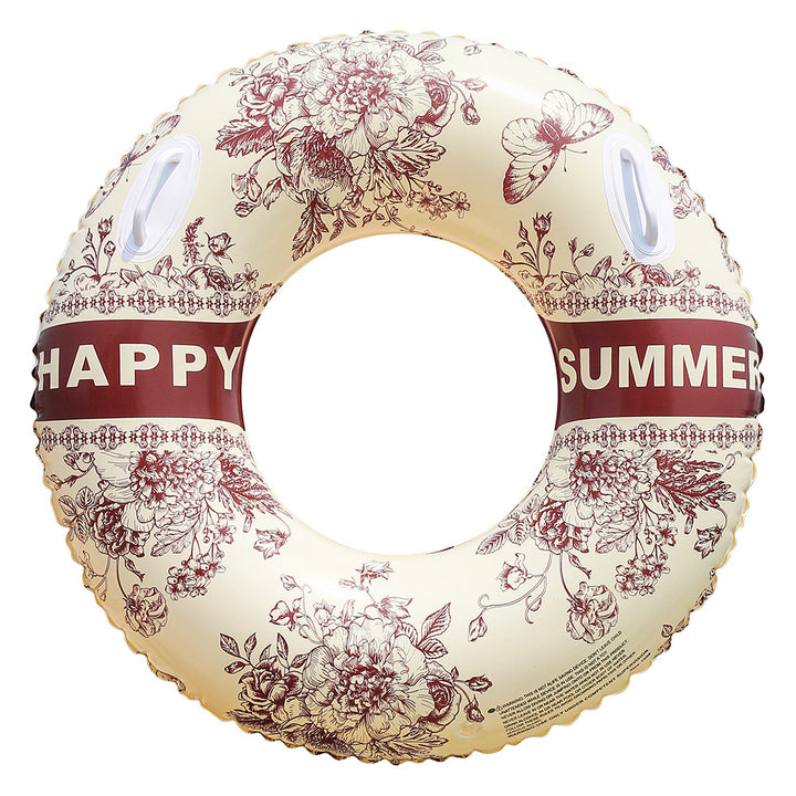 Unisex Elegant Swim Ring with Floral Motifs Bowlift