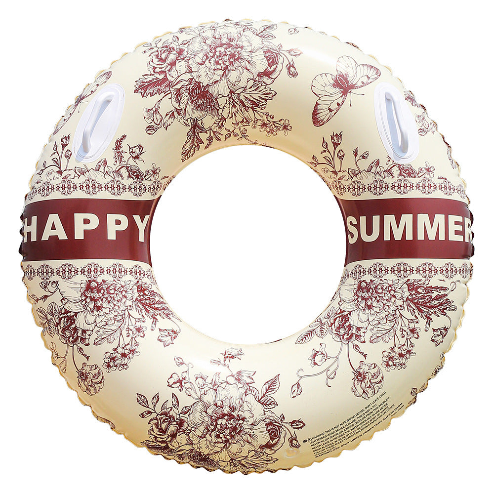Unisex Elegant Swim Ring with Floral Designs Bowlift