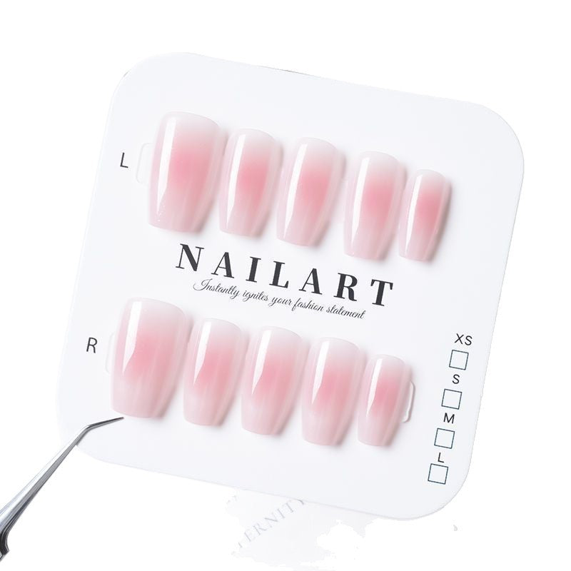 Elegant Artificial Nails with Sparkling Glitter and French Tip Design Bowlift