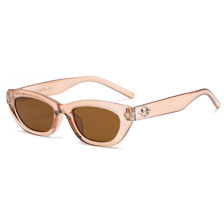 Women's Cat-Eye Sunglasses with Elegant Transparent Frame and UV Protection Bowlift