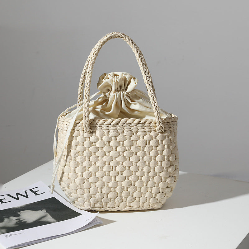 Handmade mini basket handbag with stylish woven pattern Bowlift