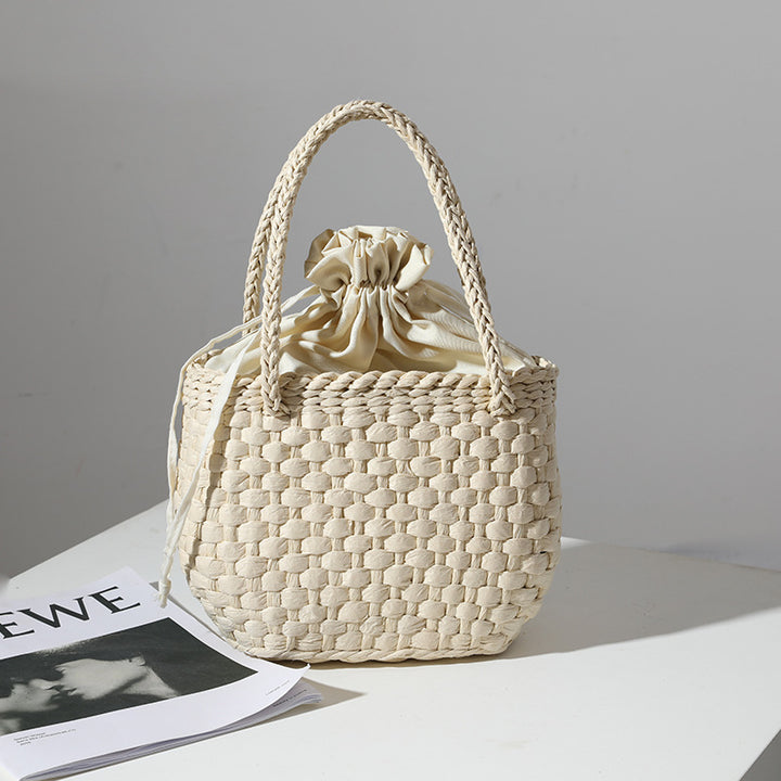 Handmade mini basket handbag with stylish woven pattern Bowlift