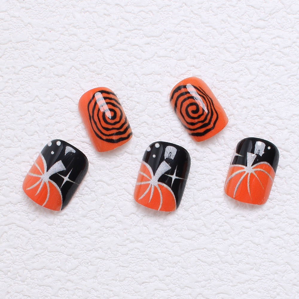 Acrylic nail set with creative Halloween designs Bowlift