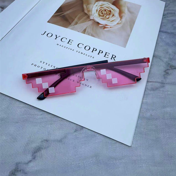 Geometric Pixelated Frame Sunglasses Bowlift