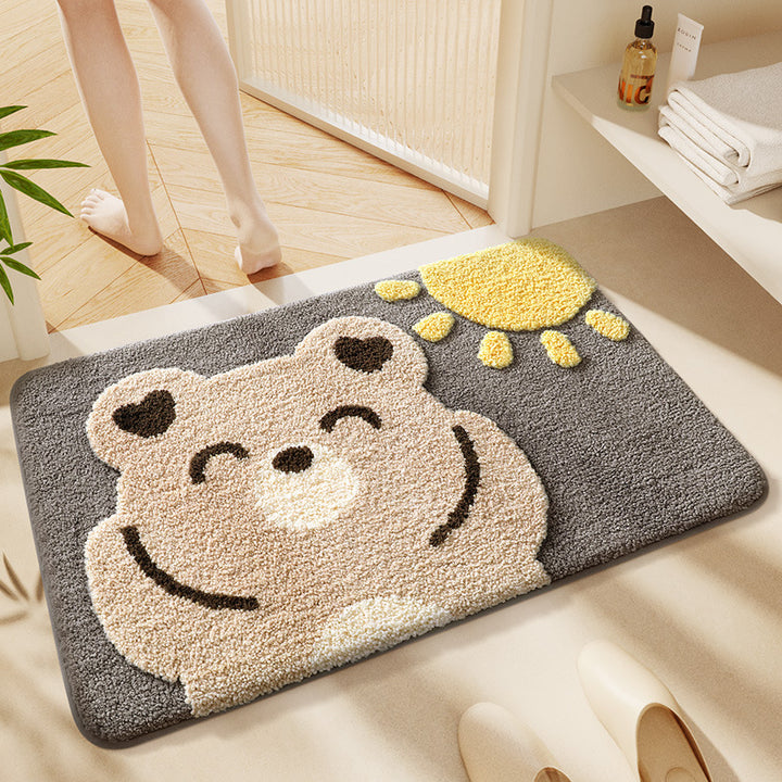 Plush Bear Theme Bath Mat