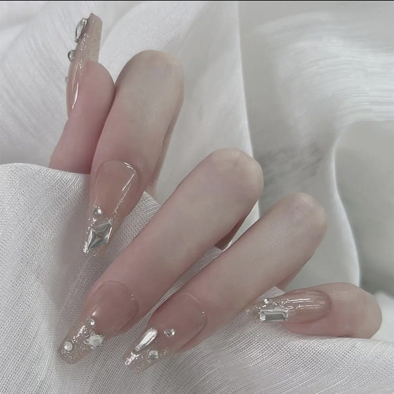 Elegant Glittered Stiletto Press-On Nails Bowlift