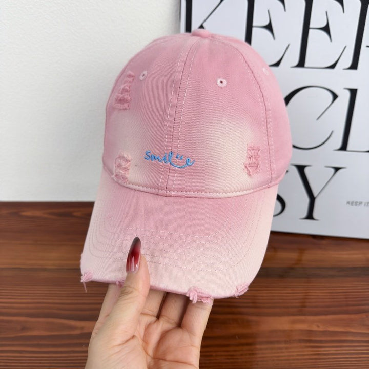 Women's Distressed Cotton Baseball Cap Bowlift 1784270843