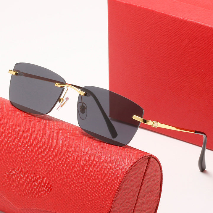 Women's fashionable half-frame sunglasses with stylish metal frame Bowlift