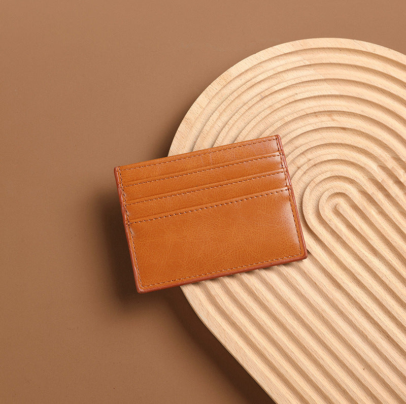 Textured Leather Card Holder Bowlift