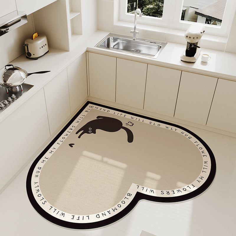Heart-Shaped Kitchen Mat