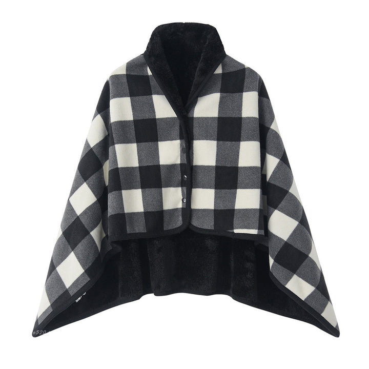 Women Comfortable Throw Blanket with Checkered Pattern Bowlift