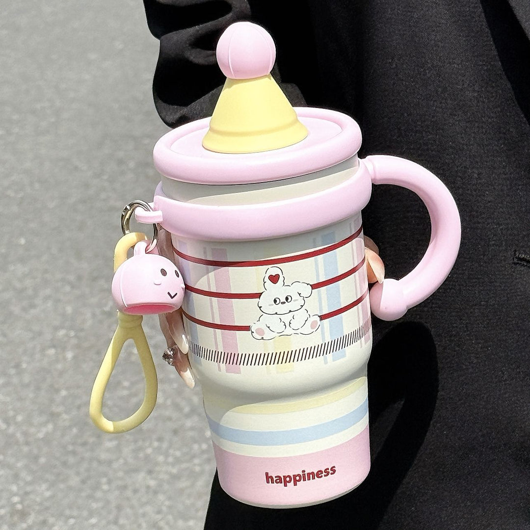 Women's playful drinking cups with integrated silicone lid Bowlift