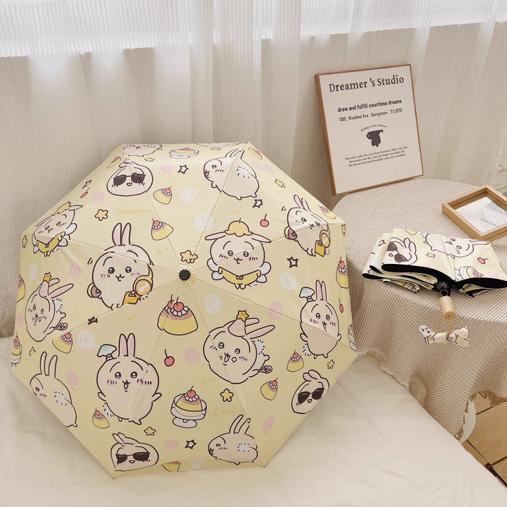 Women's Folding Umbrella with Multifunctional Storage System Bowlift