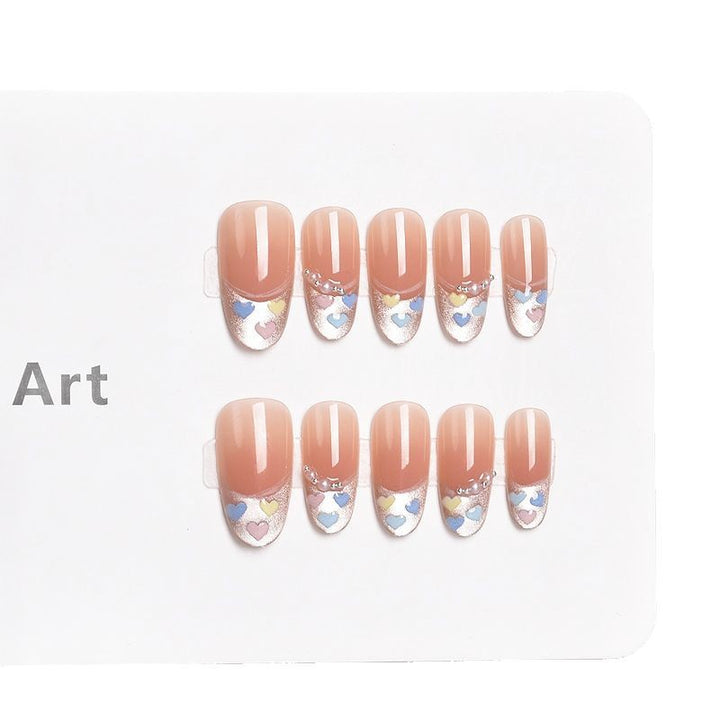 Artistic Floral French Tip Press-On Nail Set Bowlift