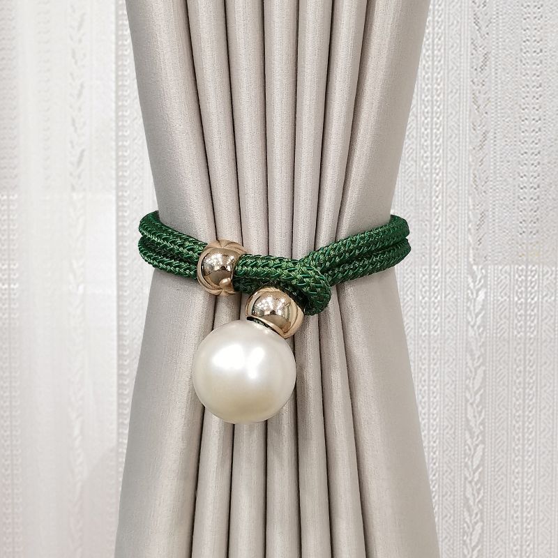 Elegant curtain tieback with decorative pearl Bowlift