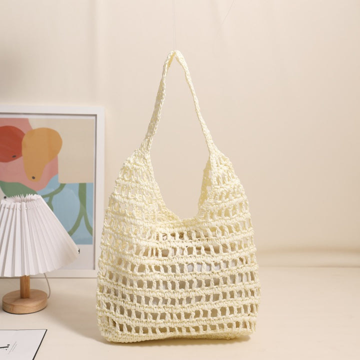 Trendy net tote bag with gathered design Bowlift