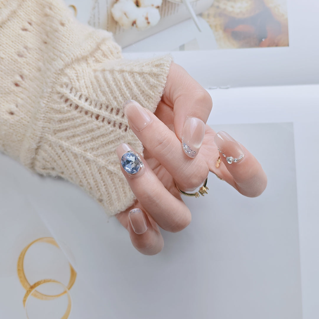Elegant French Tip Press-On Nails Bowlift