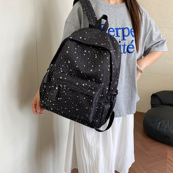 Girls' Star Patterned School Backpack Bowlift