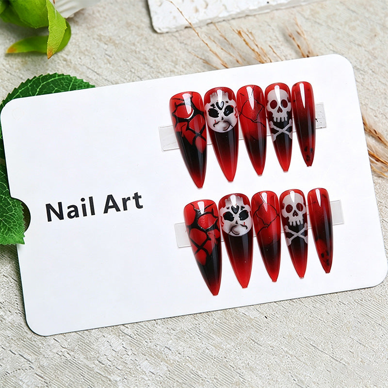 Creative Halloween Nail Art with Spider Web and Skull Designs Bowlift