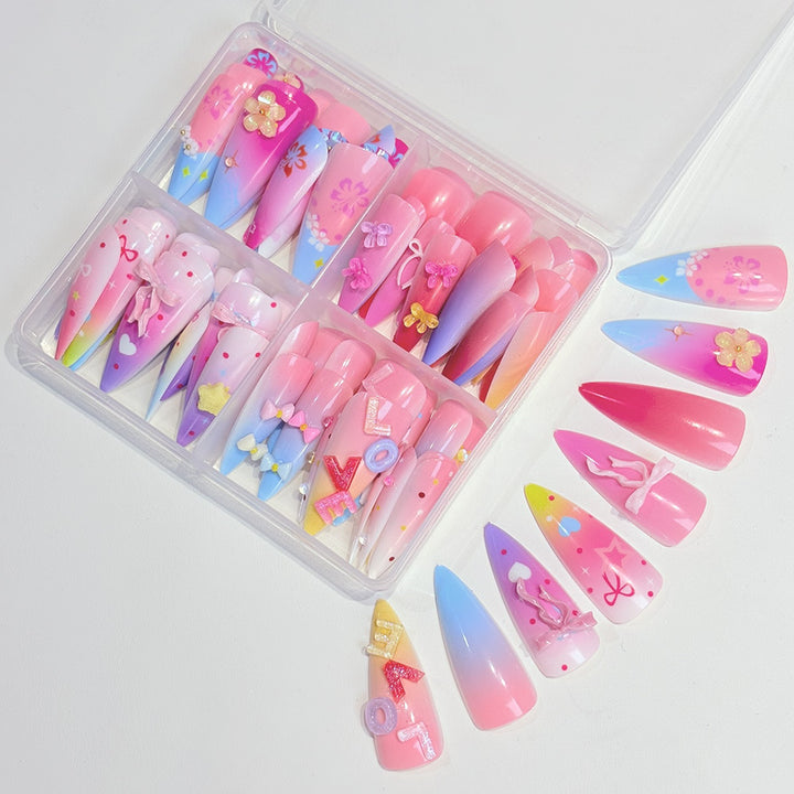 Artistic Themed Press-On Nail Set Bowlift