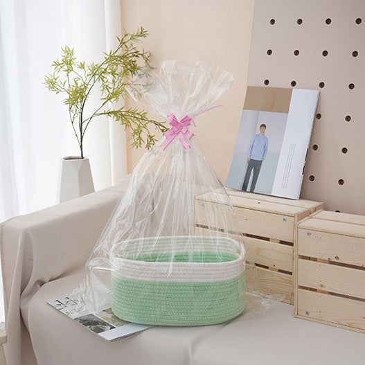 Natural storage basket with ribbons Bowlift