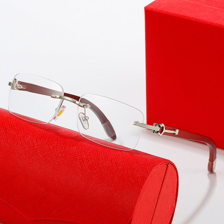 Women's fashionable semi-rimless sunglasses with luxurious metal and plastic frame Bowlift