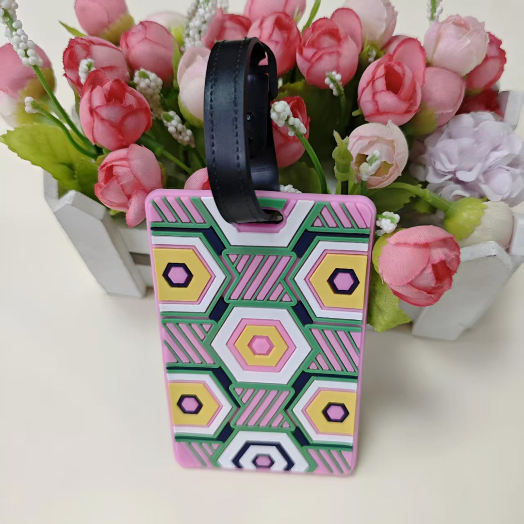 Unisex Geometric Patterned Luggage Identifier Bowlift