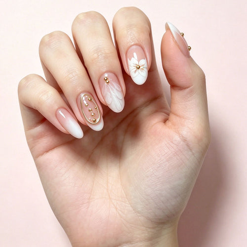Floral Embellished Press-On Nail Extensions Bowlift
