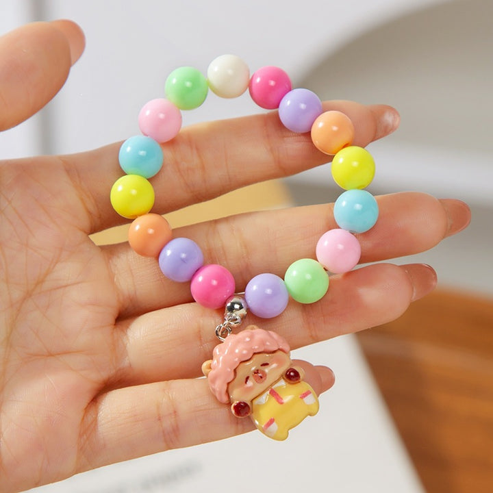 Colorful children's bracelet with crafted pendant Bowlift
