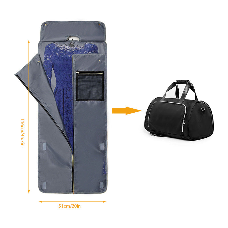 Elegant travel and sports bag with integrated suit compartment Bowlift