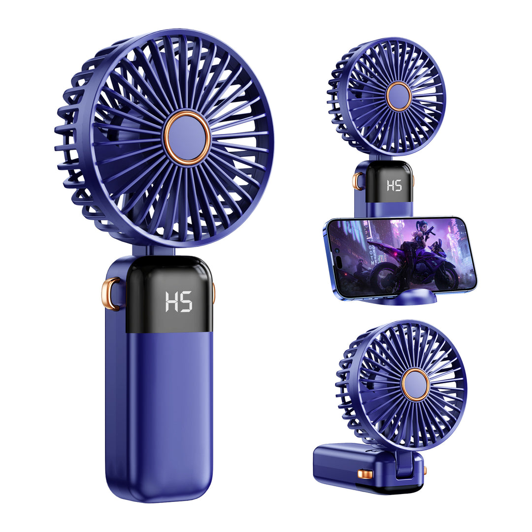 Unisex nan USB rechargeable handheld fan with LED battery indicator and quiet brushless motor Bowlift