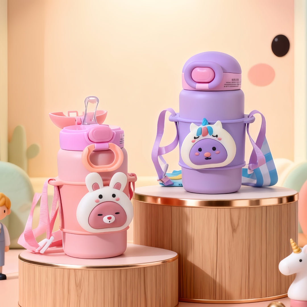Women Insulated Water Bottle with Cute Rabbit Design Bowlift