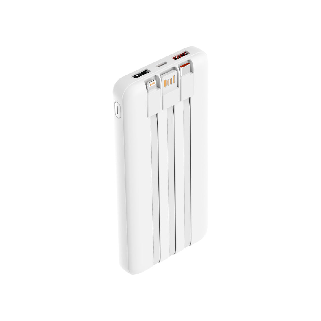 Portable power bank with integrated cable management and multifunctional charging port Bowlift