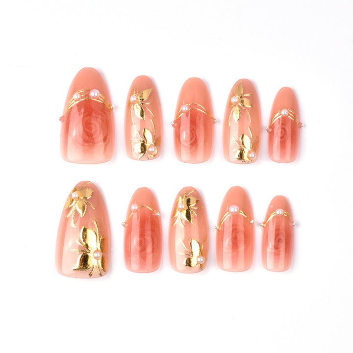 Artful Nail Tips with Rose Design Bowlift