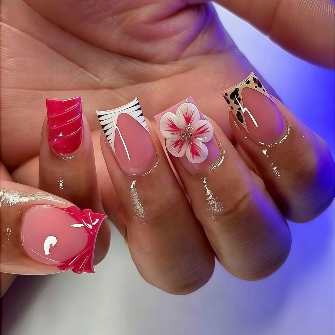 Decorative Artistic Press-On Nail Set Bowlift