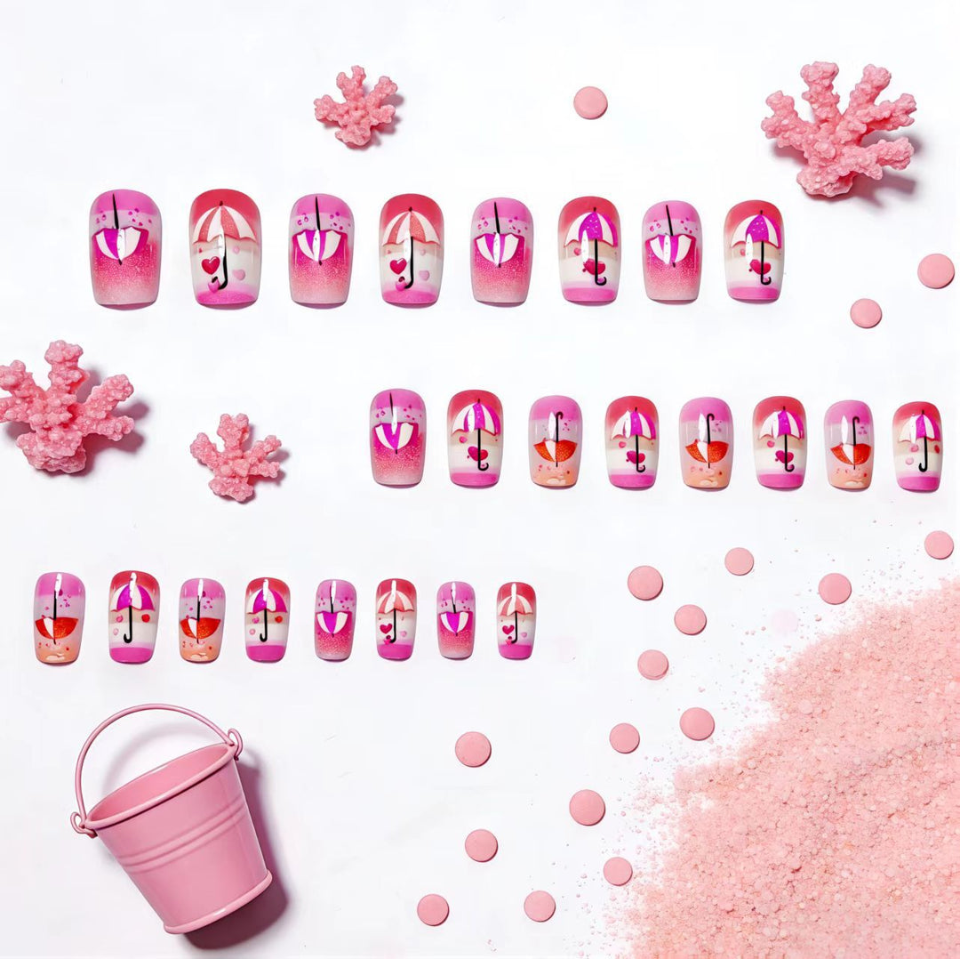 Artistic Umbrella-Themed Nail Art Bowlift