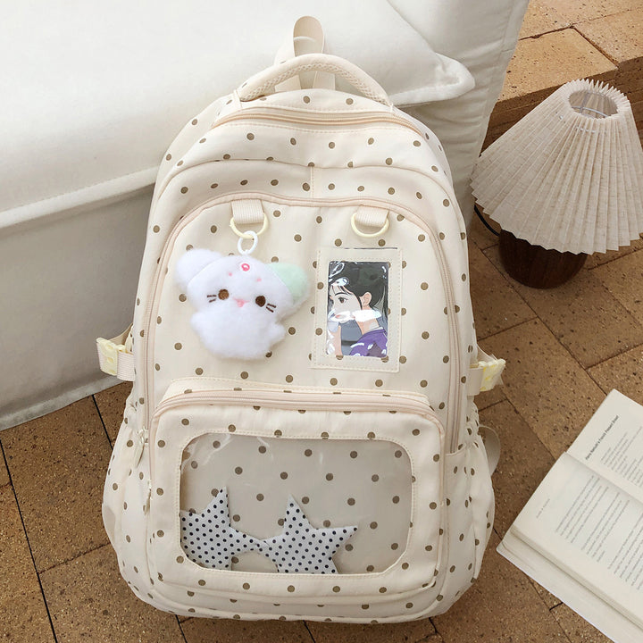 Cute Polka Dot Themed Stylish Backpack