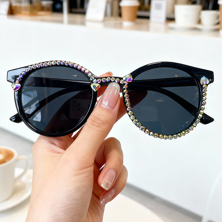 Crystal-Embellished Cat-Eye Sunglasses Bowlift