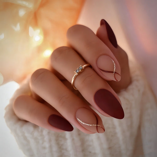 Premium Artificial Nails with Creative Matte Finish and Elegant Decorations Bowlift