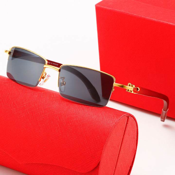 Ladies modern square sunglasses with luxurious metal frame Bowlift